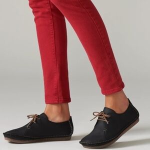 Clarks Women's Janey Mae Leather Lace Up Loafers/Moccasin Sz. 6.5